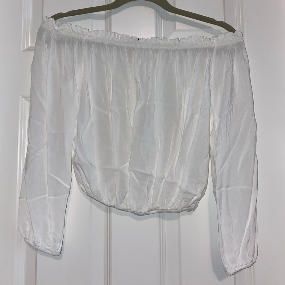Off the shoulder white blouse